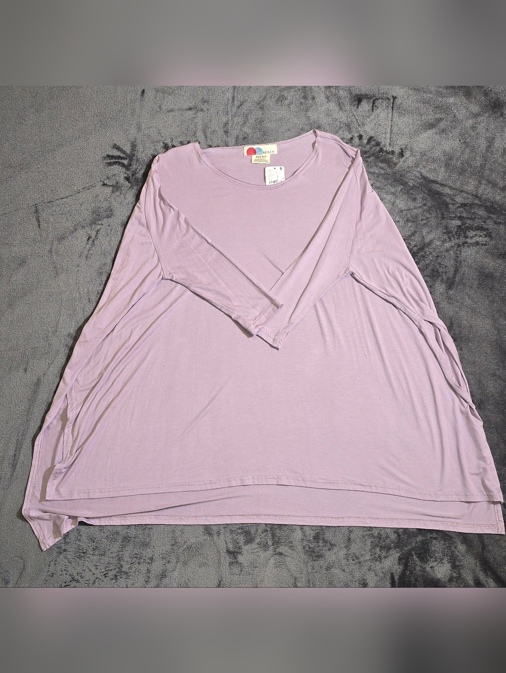 FP Beach Shoreline Long Sleeve Tunic Mauve Oversized Top Dress Size Small